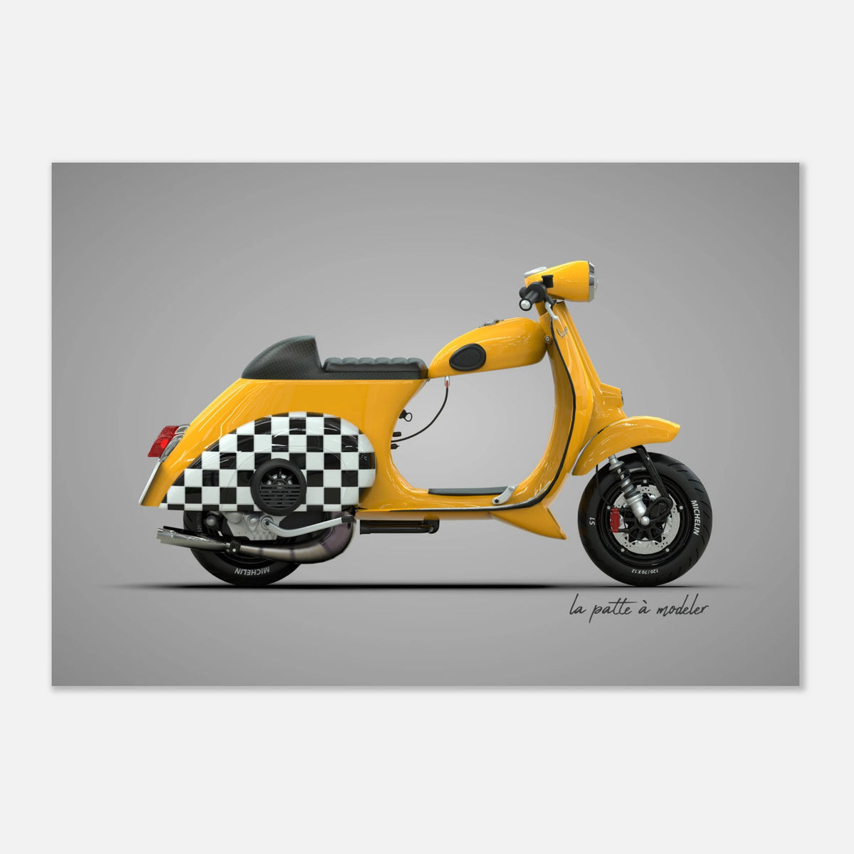 Italian Scooter Aluminum Print - Vintage Urban Art