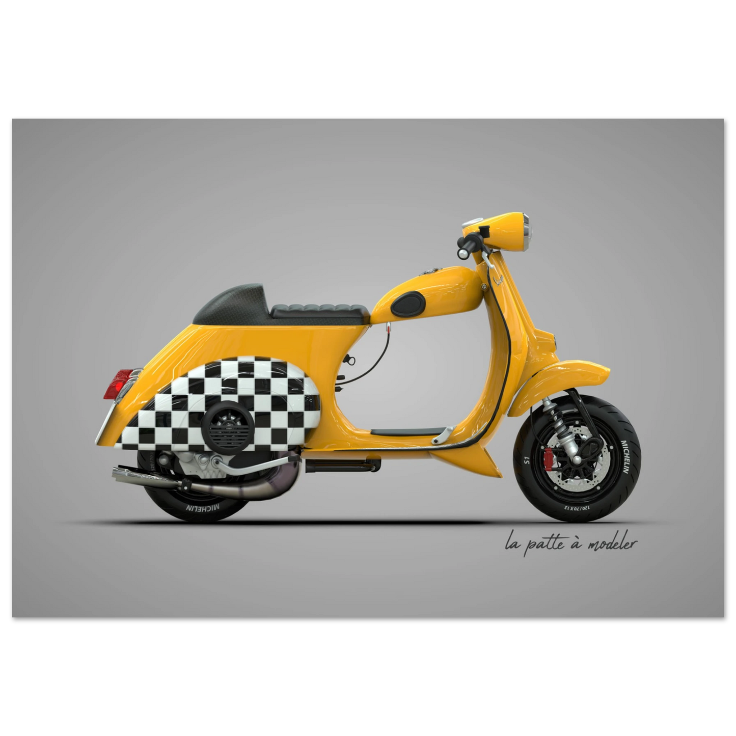Italian Scooter Aluminum Print - Vintage Urban Art