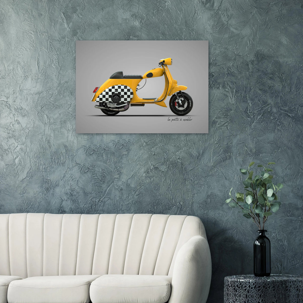 Italian Scooter Aluminum Print - Vintage Urban Art