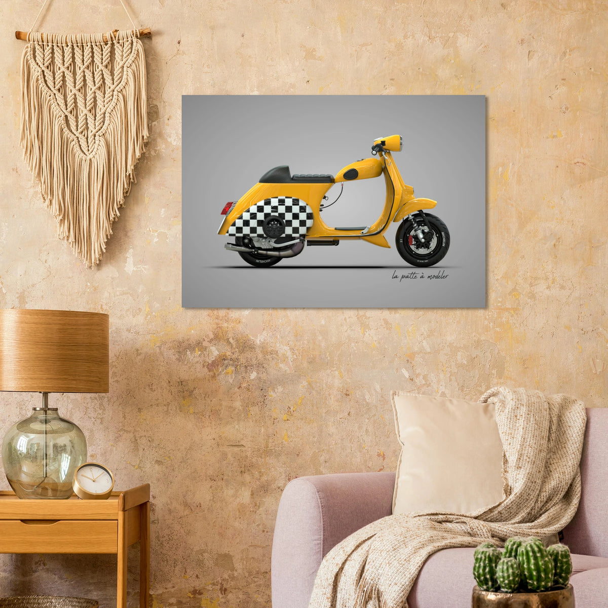 Italian Scooter Aluminum Print - Vintage Urban Art