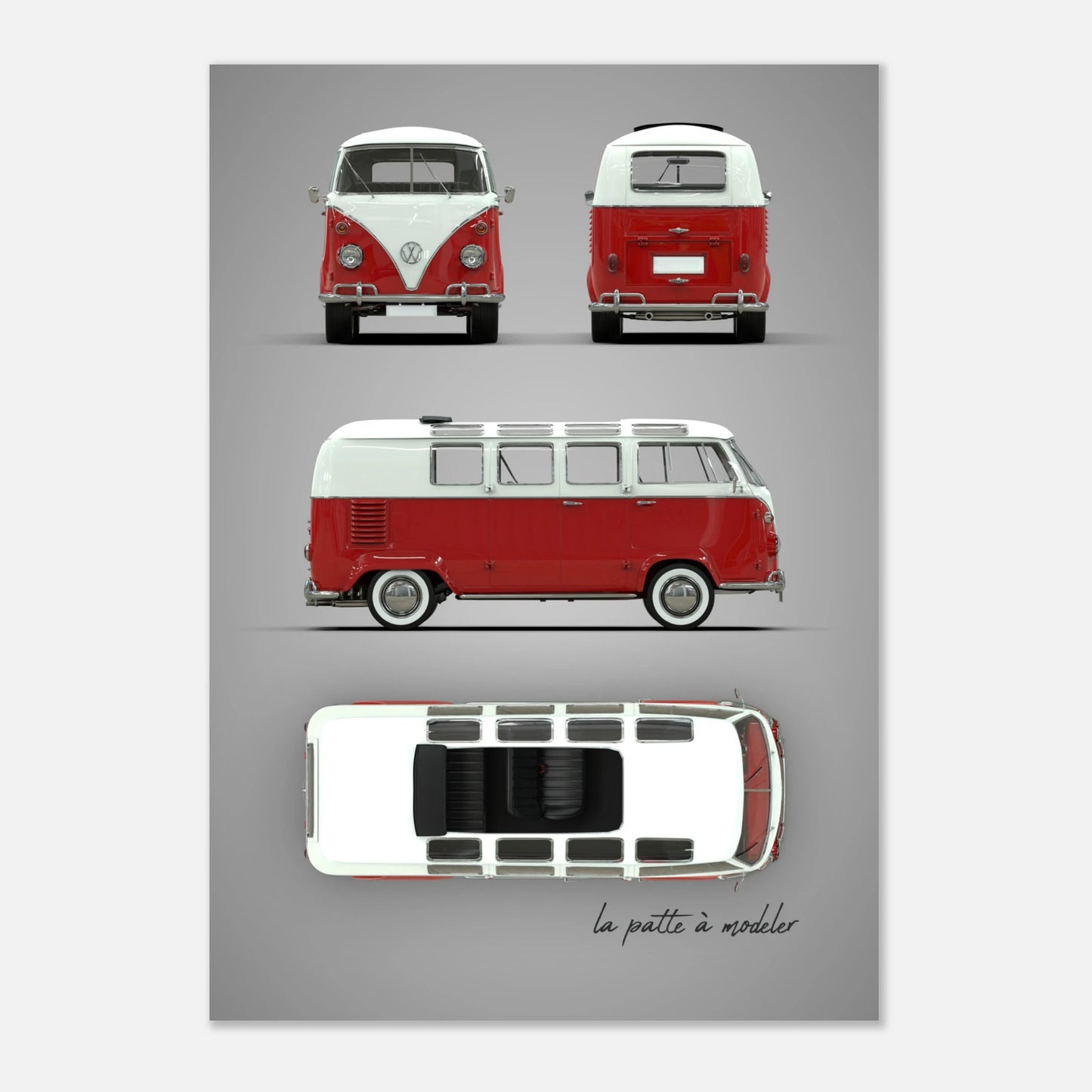 German Custom Car Aluminum Print - Vintage Automotive Art