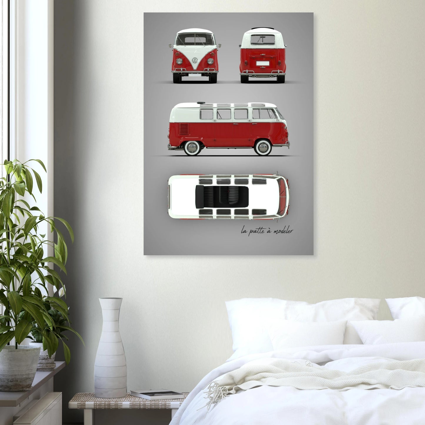 German Custom Car Aluminum Print - Vintage Automotive Art