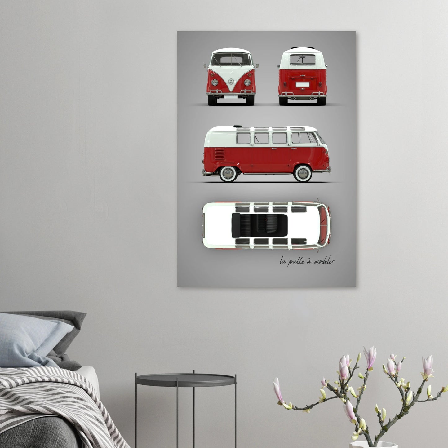 German Custom Car Aluminum Print - Vintage Automotive Art