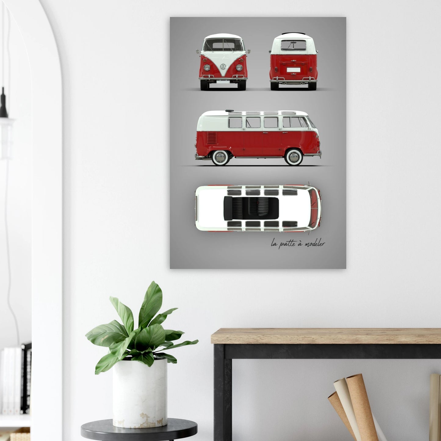 German Custom Car Aluminum Print - Vintage Automotive Art
