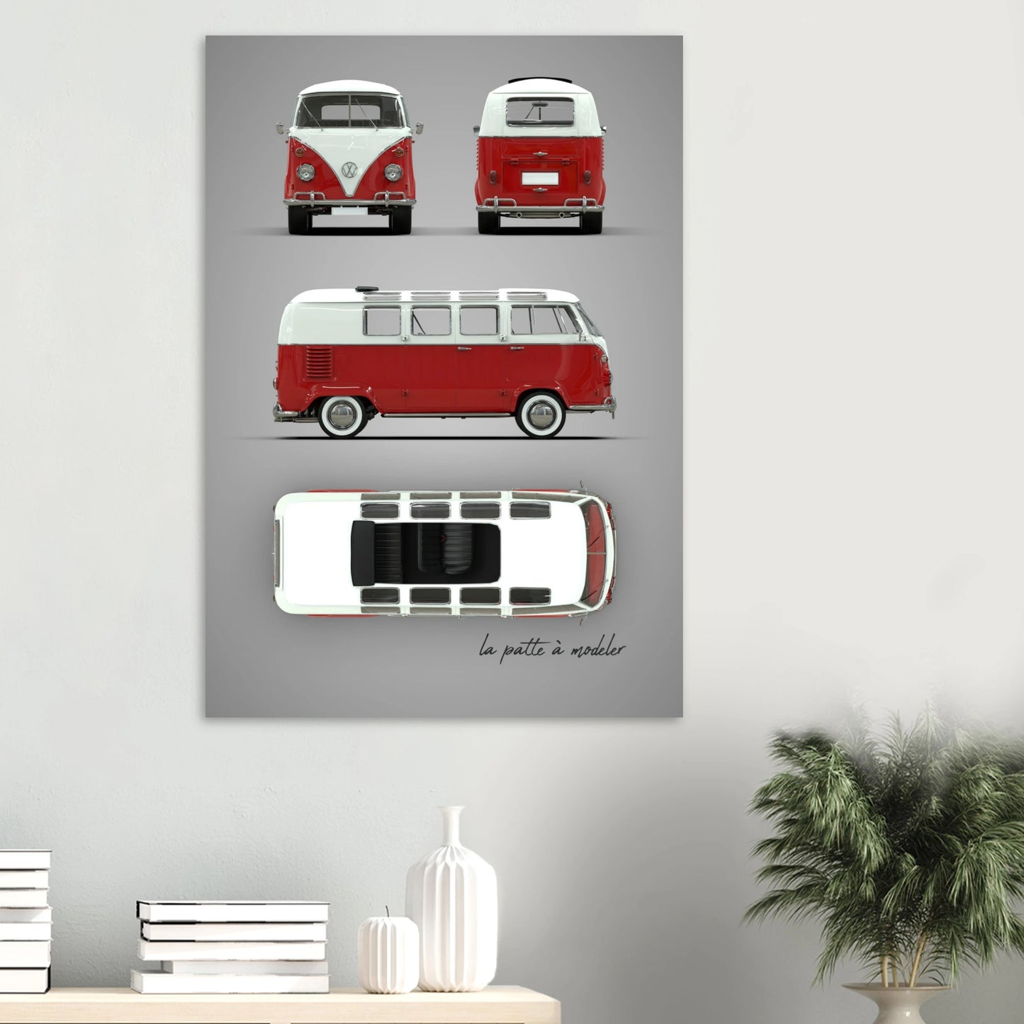 German Custom Car Aluminum Print - Vintage Automotive Art