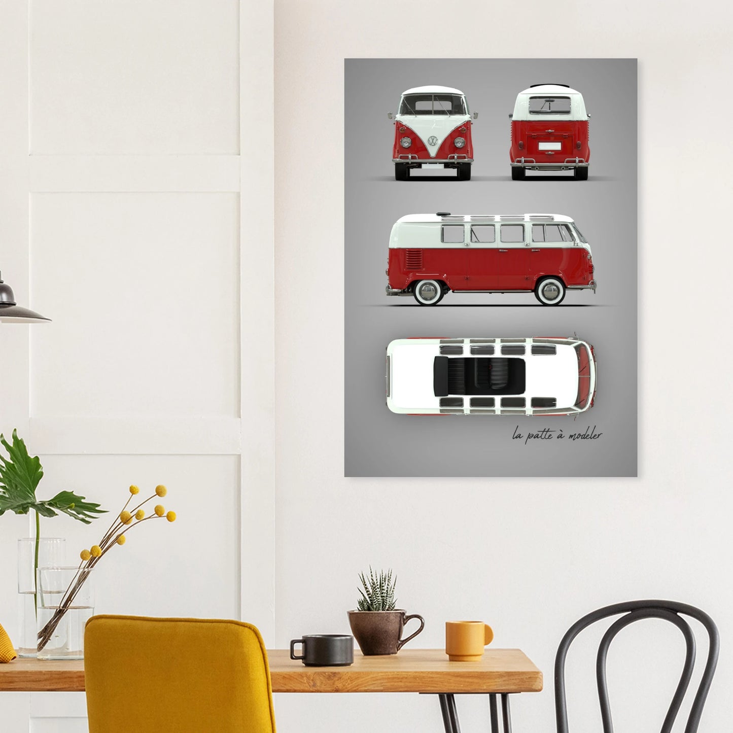 German Custom Car Aluminum Print - Vintage Automotive Art