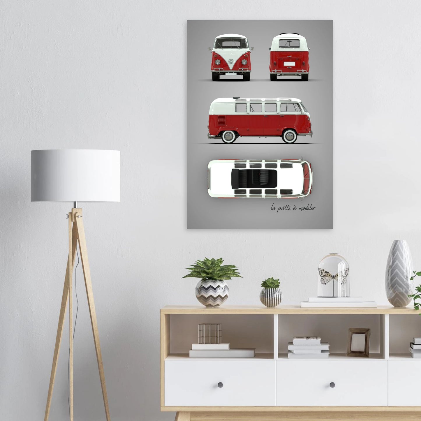 German Custom Car Aluminum Print - Vintage Automotive Art
