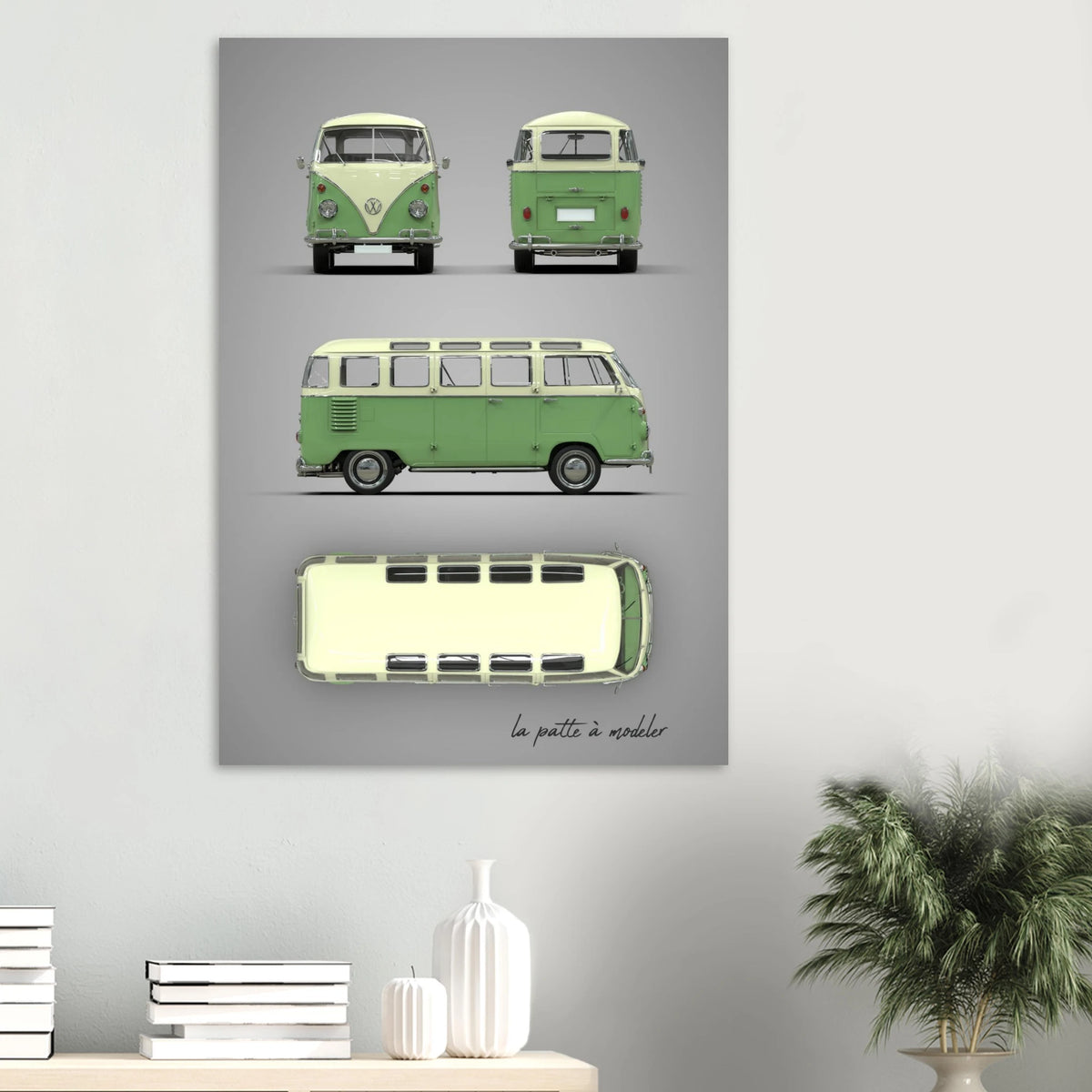 German Custom Car Aluminum Print - Vintage Automotive Art