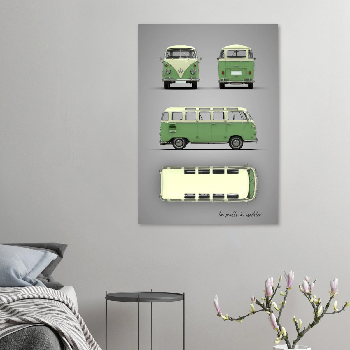 German Custom Car Aluminum Print - Vintage Automotive Art