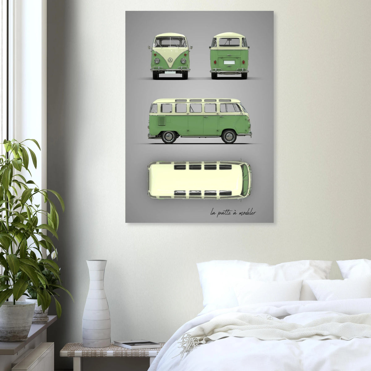 German Custom Car Aluminum Print - Vintage Automotive Art