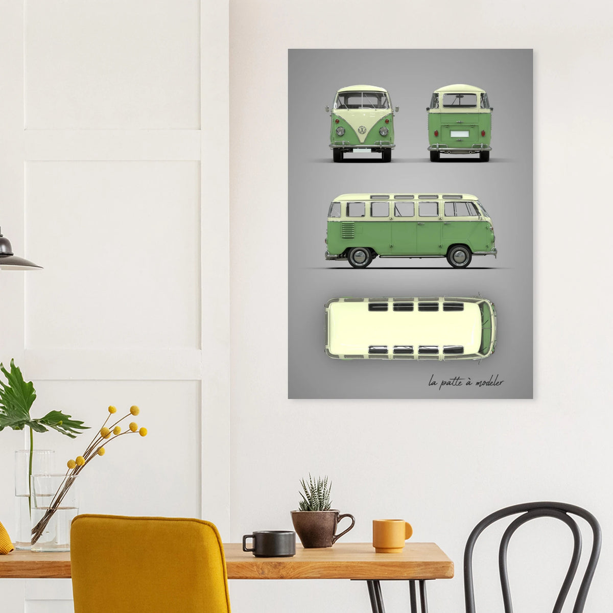 German Custom Car Aluminum Print - Vintage Automotive Art
