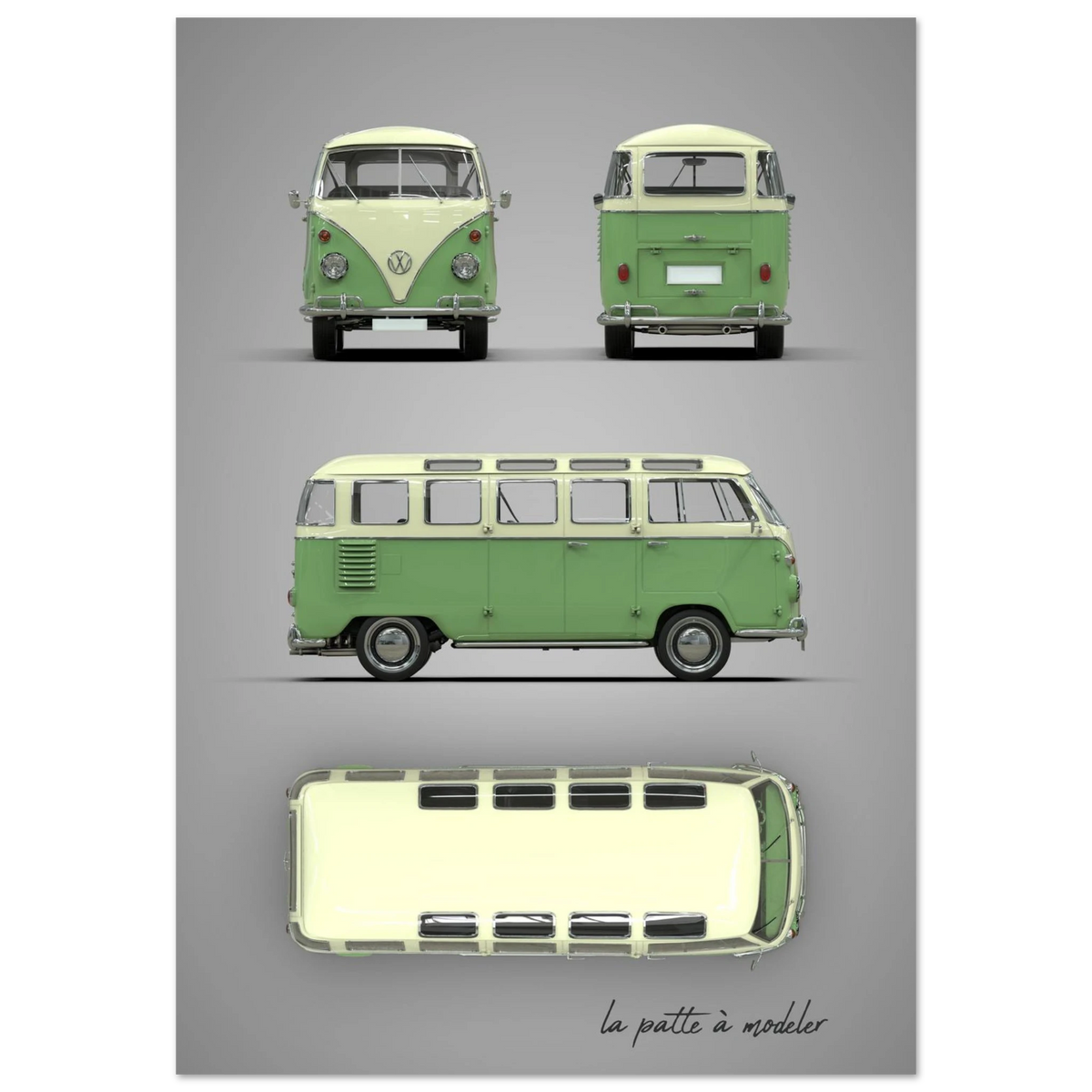 German Custom Car Aluminum Print - Vintage Automotive Art