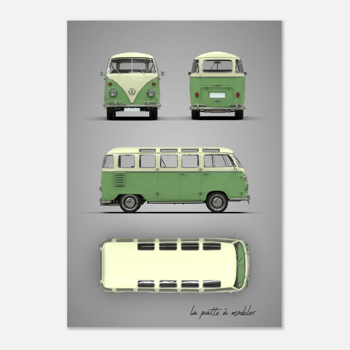 German Custom Car Aluminum Print - Vintage Automotive Art