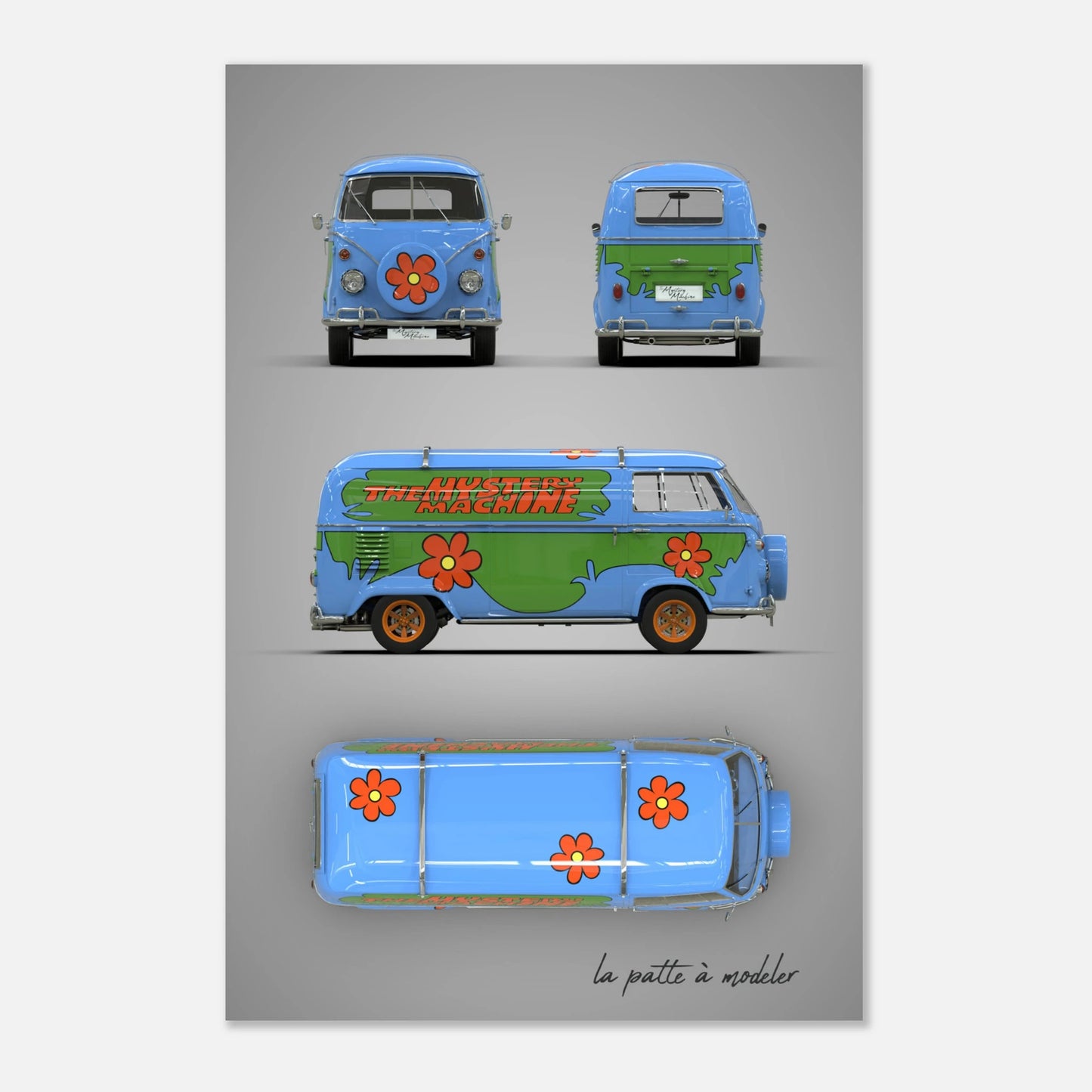 German Custom Car Aluminum Print - Vintage Personalization Art