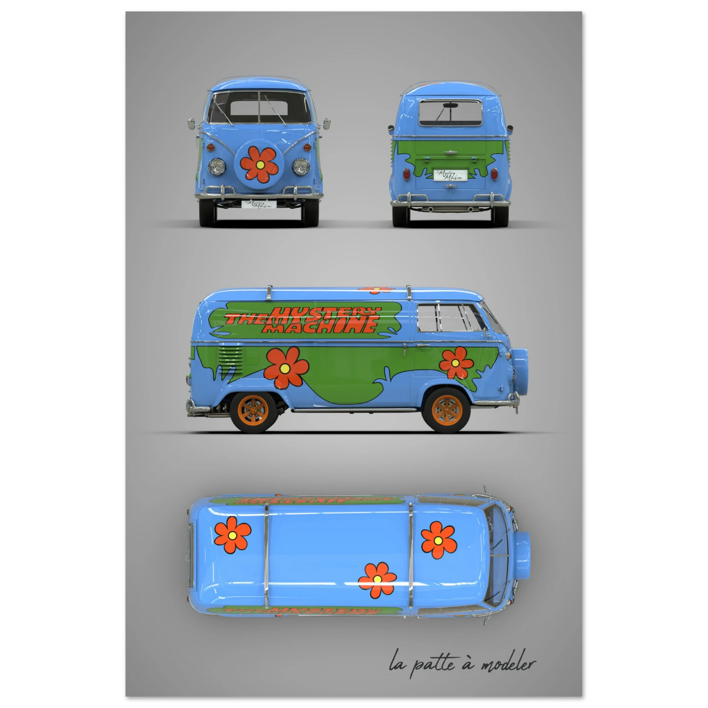 German Custom Car Aluminum Print - Vintage Personalization Art