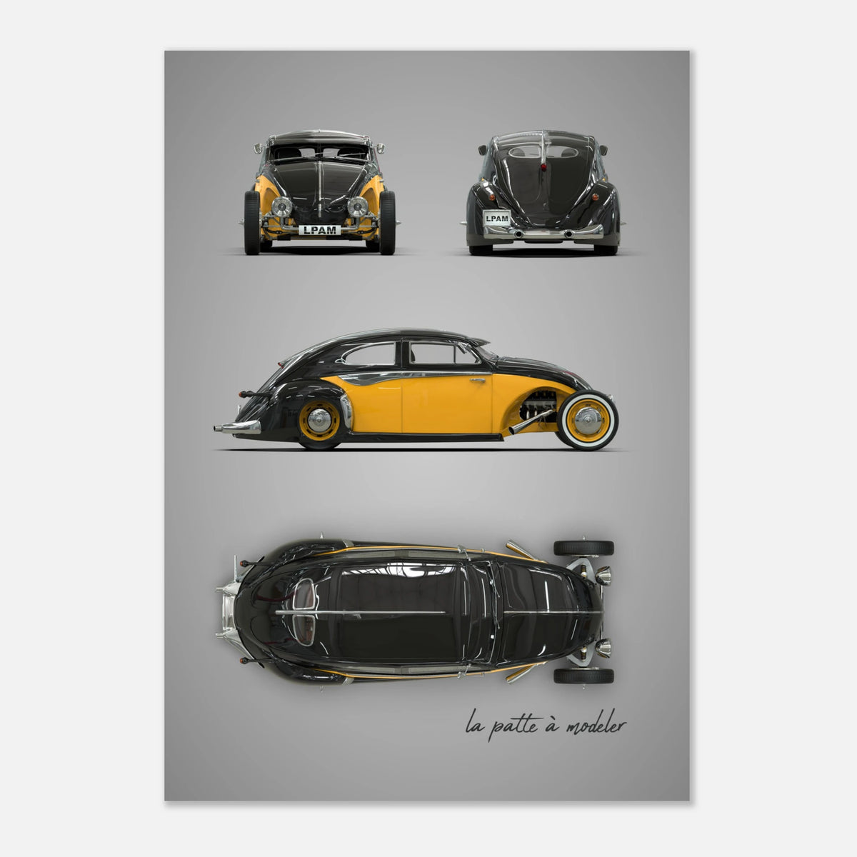 German Classic Car Aluminum Print - Vintage Icon Art