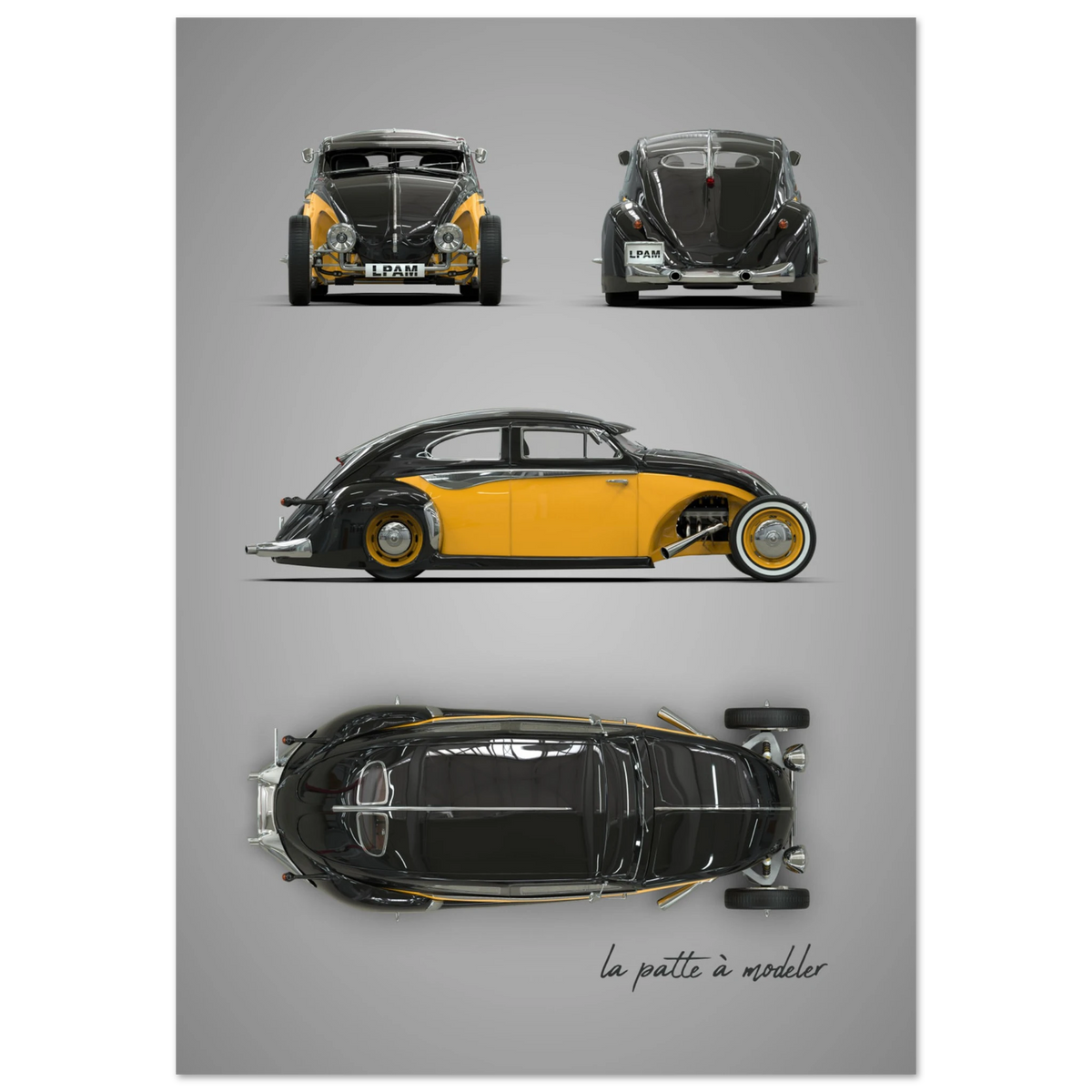 German Classic Car Aluminum Print - Vintage Icon Art