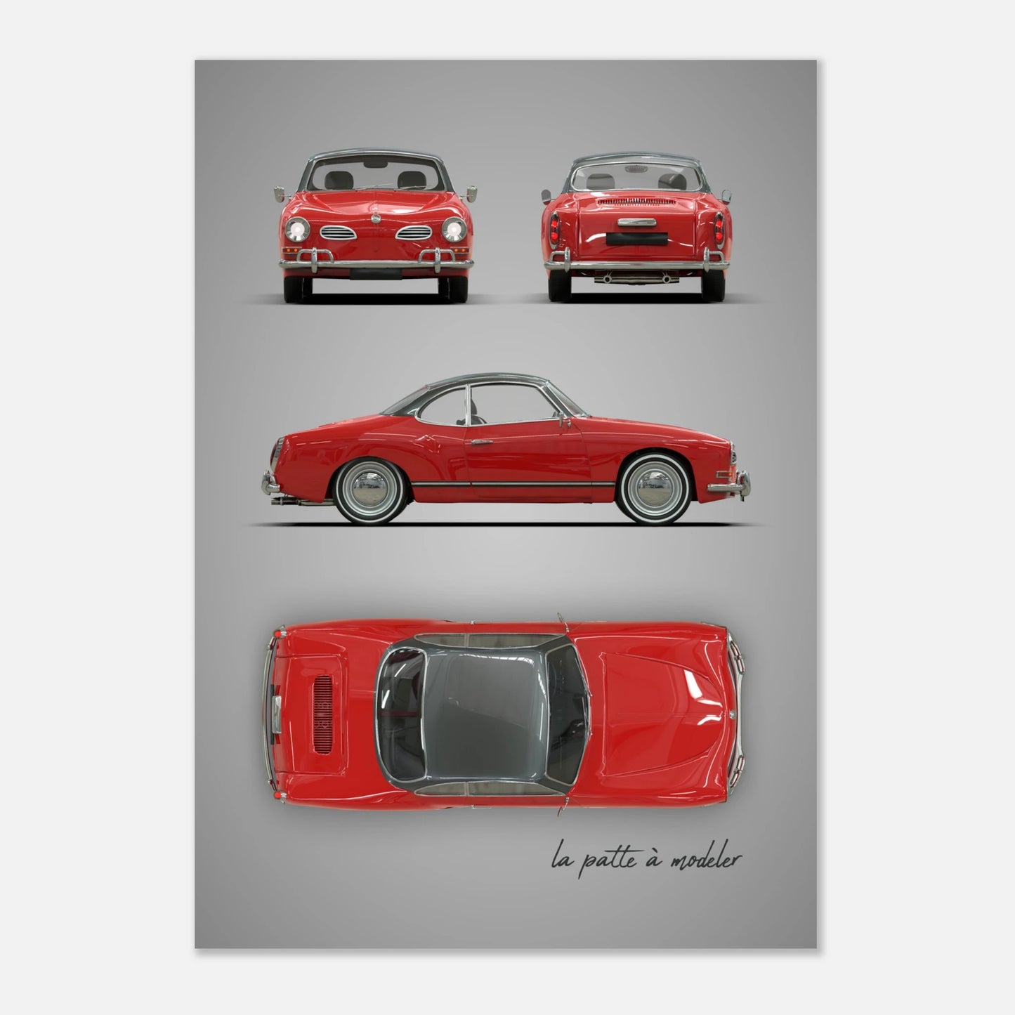 German Sports Car Aluminum Print - Classic Performance Art