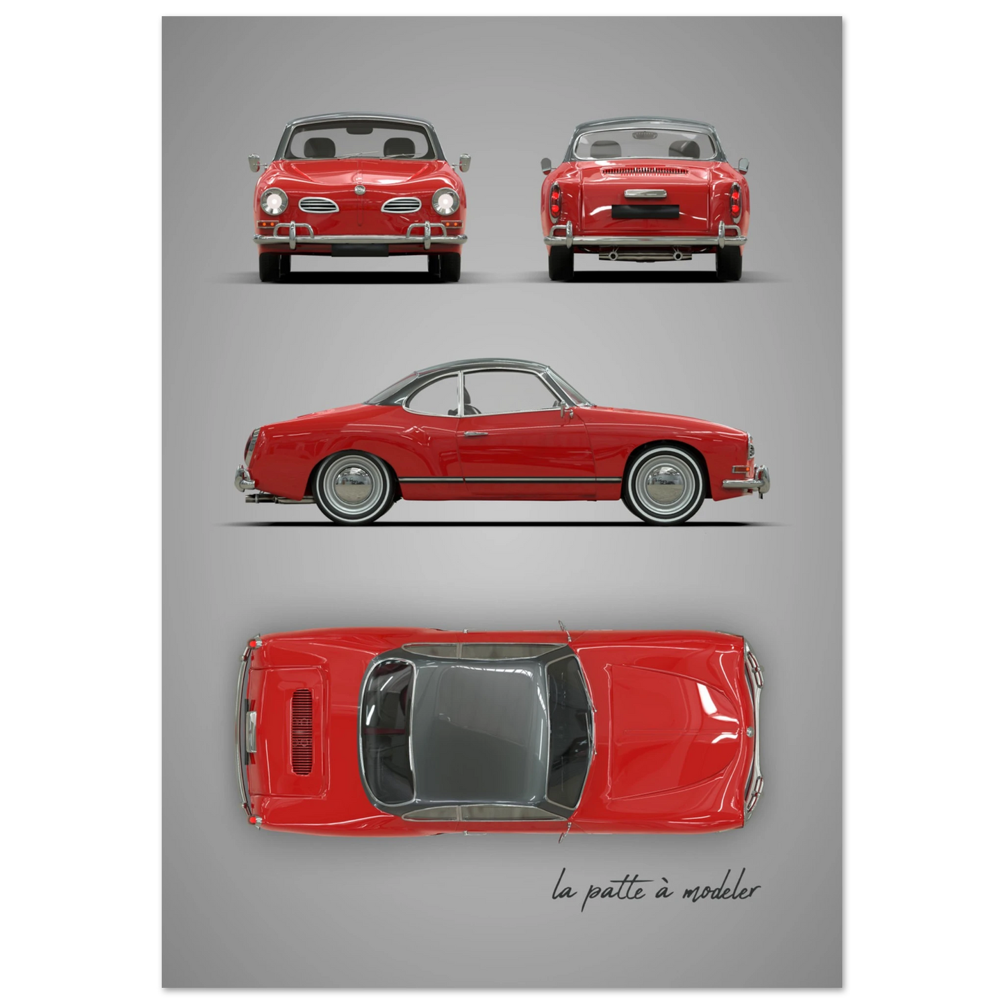 German Sports Car Aluminum Print - Classic Performance Art