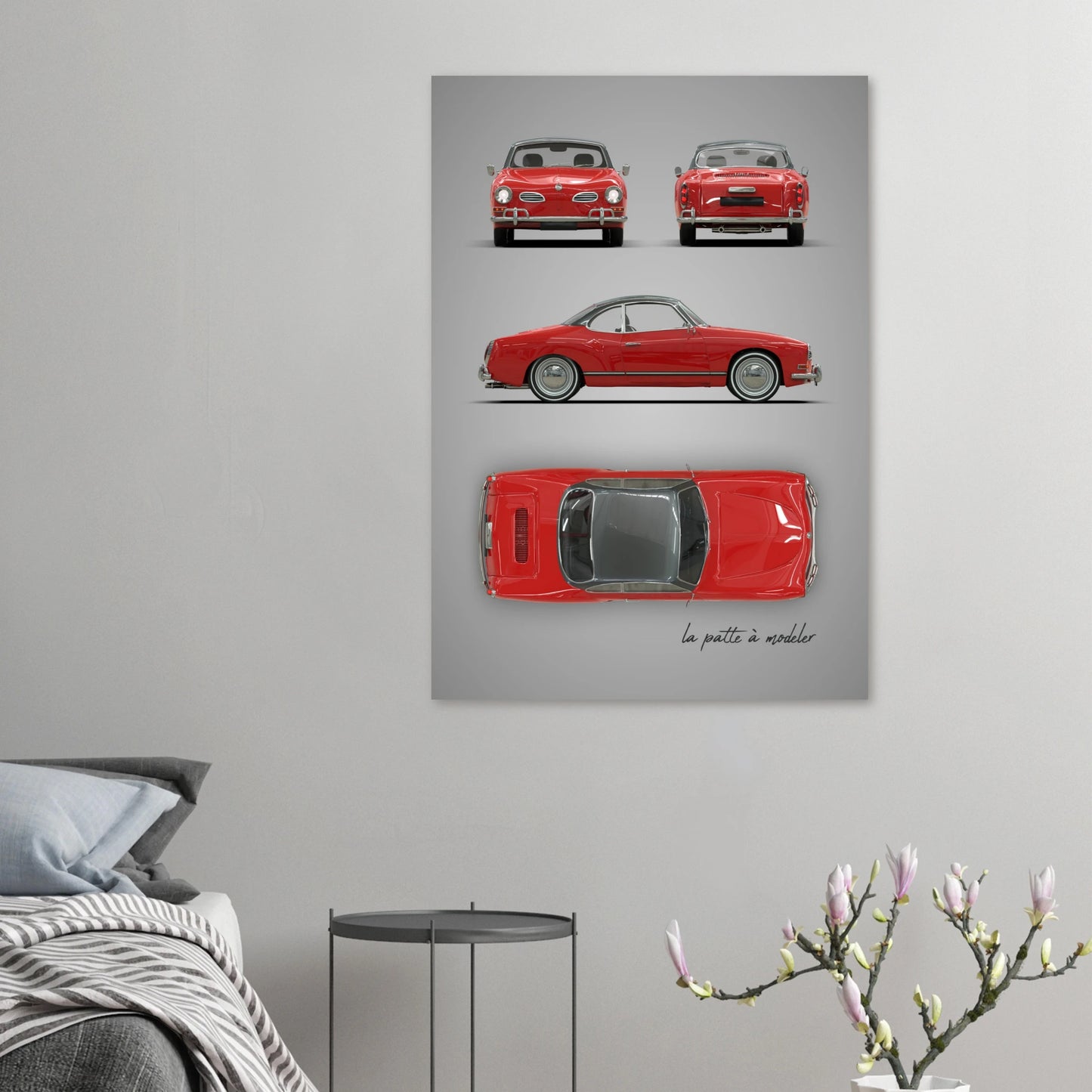 German Sports Car Aluminum Print - Classic Performance Art