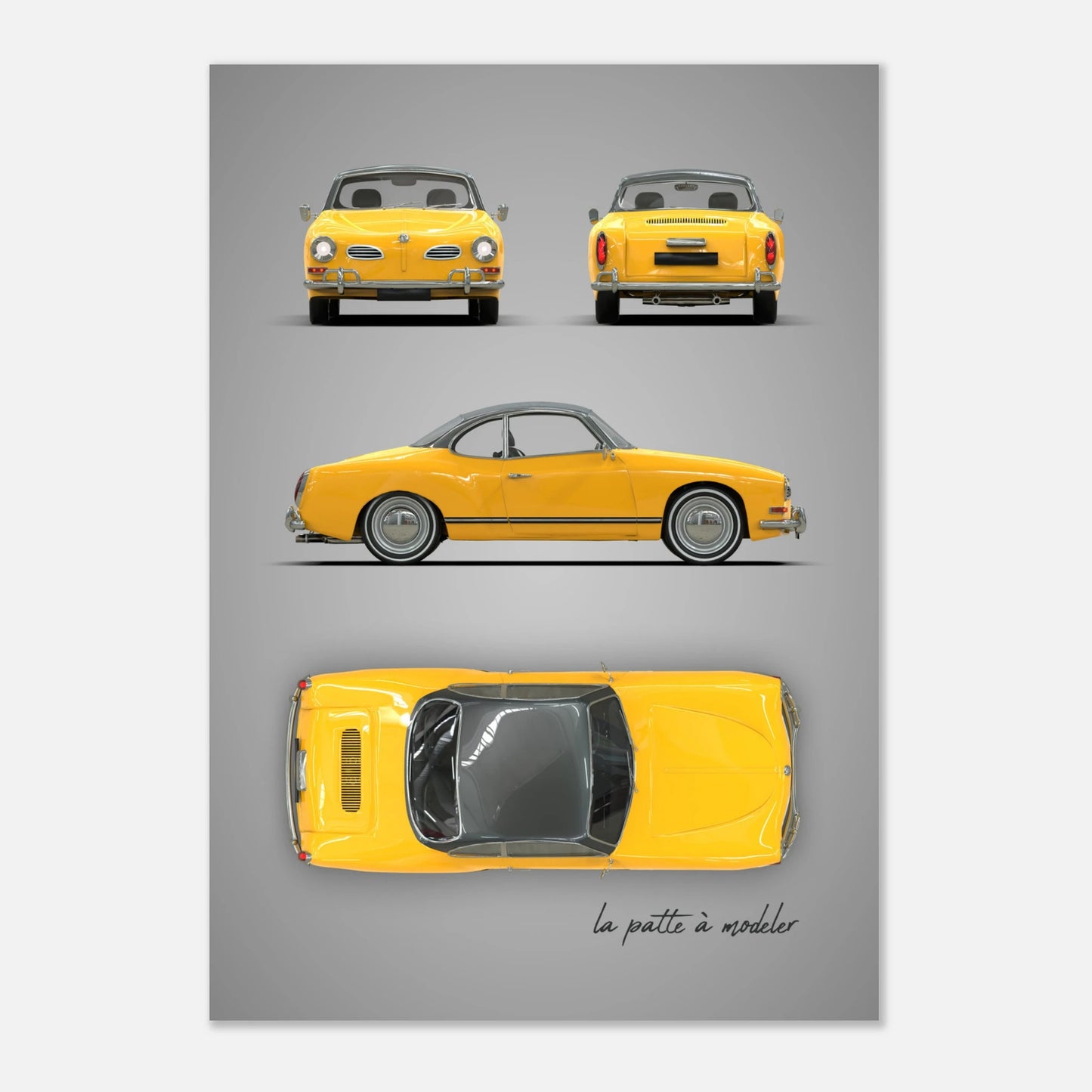 German Sports Car Aluminum Print - Classic Performance Art