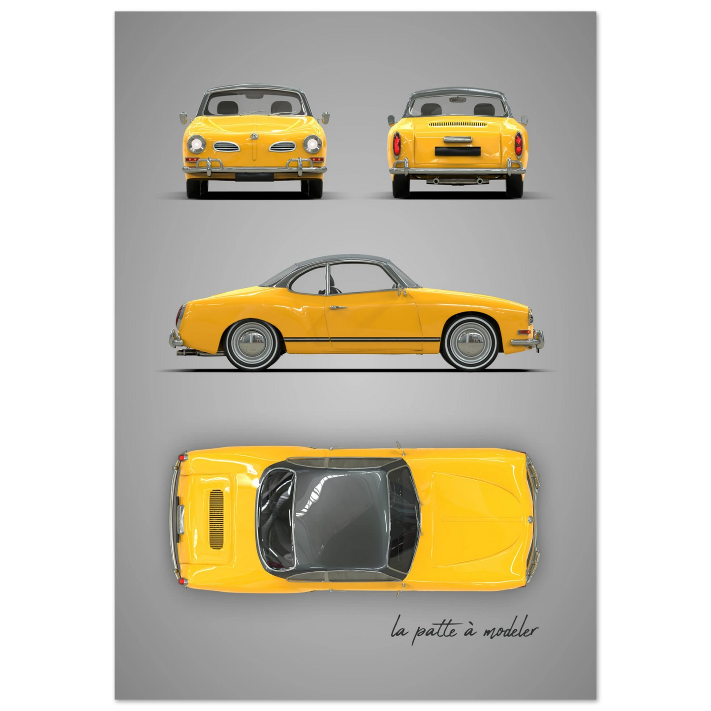 German Sports Car Aluminum Print - Classic Performance Art