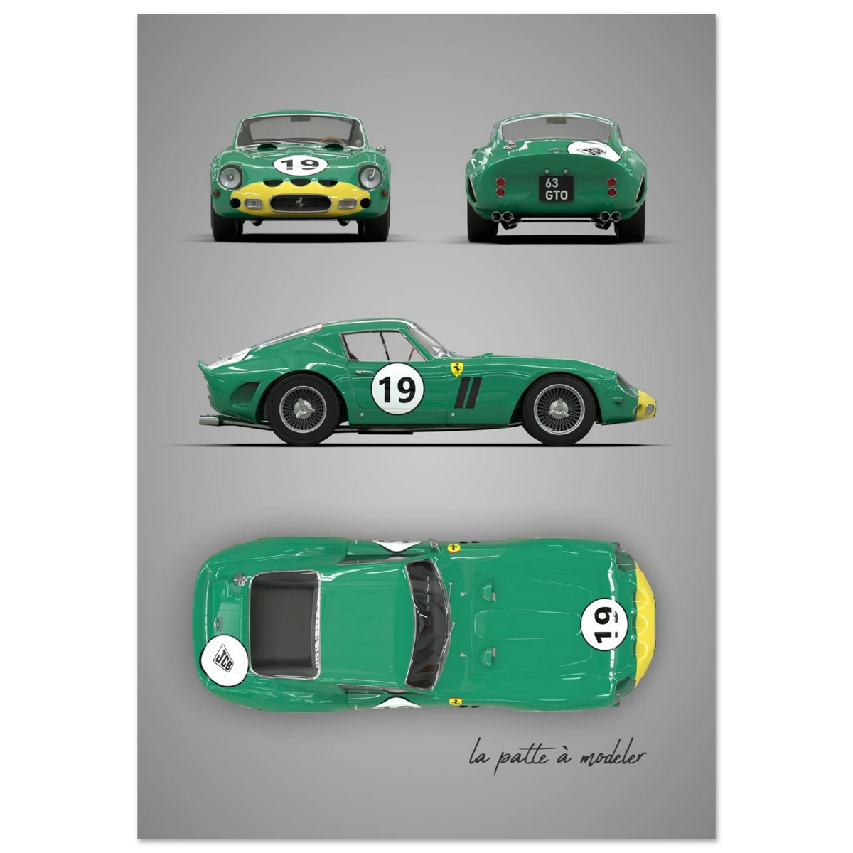 Italian Sports Car Aluminum Print - Classic GT Racing Art