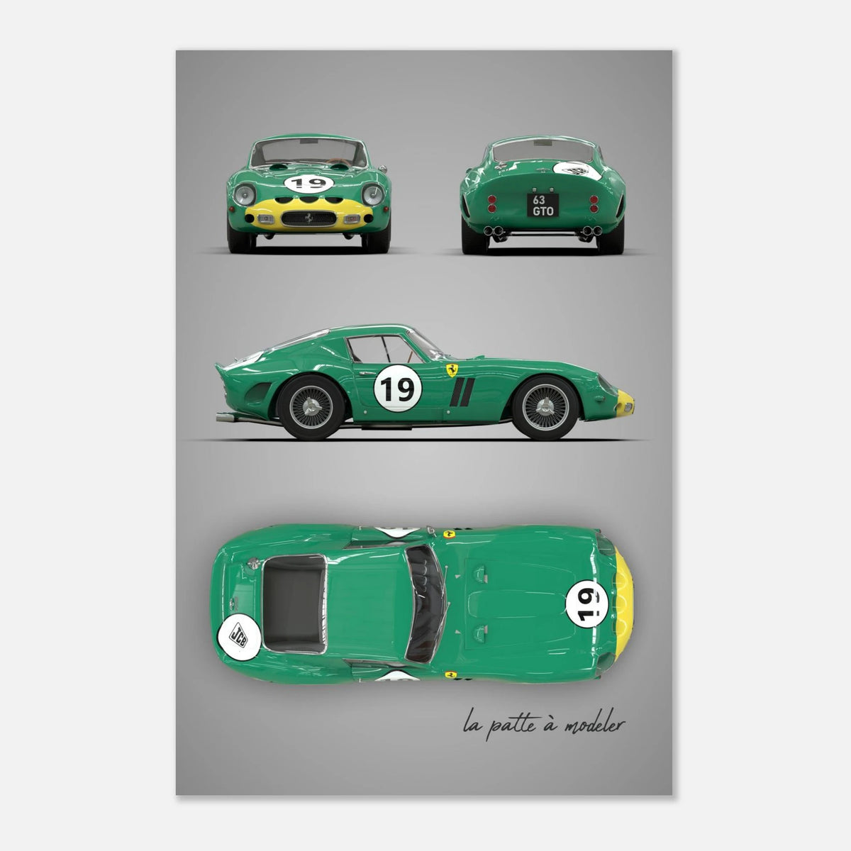 Italian Sports Car Aluminum Print - Classic GT Racing Art