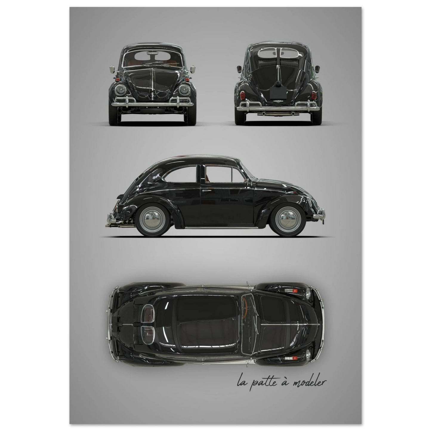 German Classic Car Aluminum Print - Custom Heritage Art