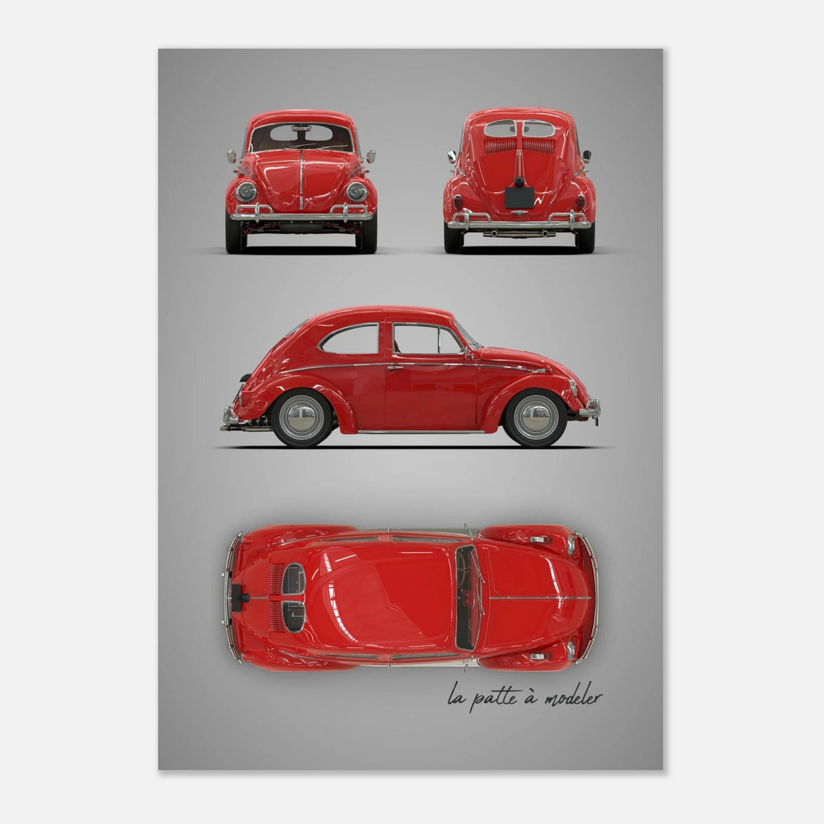 German Classic Car Aluminum Print - Custom Icon Art