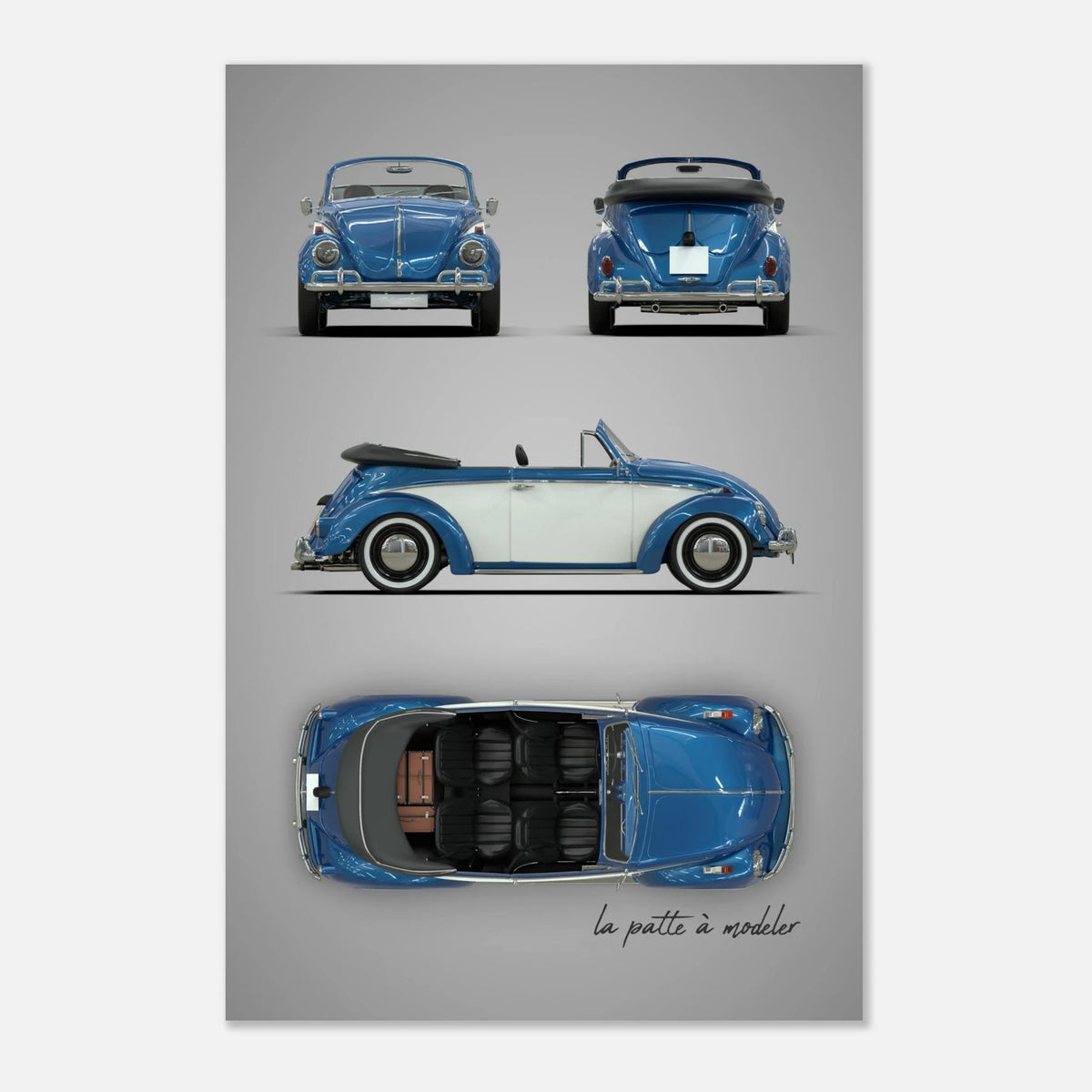 German Classic Car Aluminum Print - Custom Automotive Art