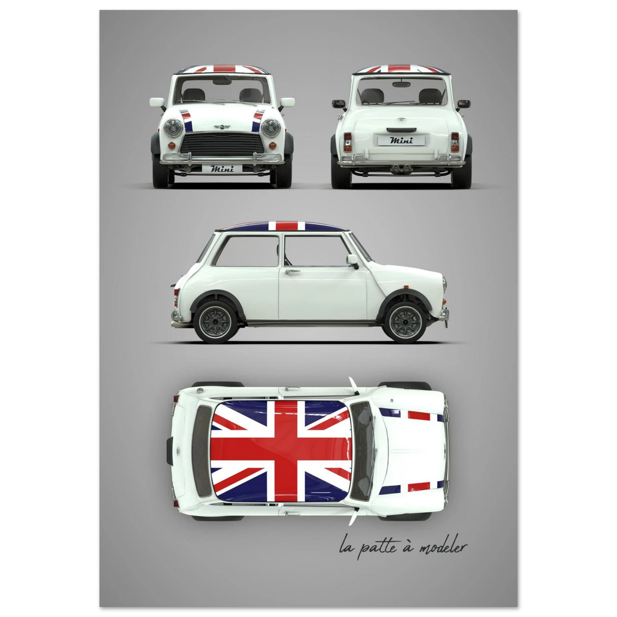British Classic Icon Aluminum Print - Vintage Car Art
