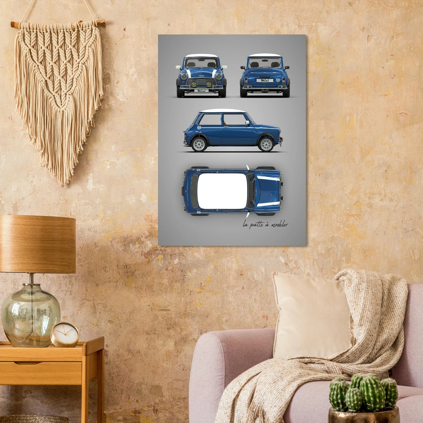 British Classic Icon Aluminum Print - Vintage Compact Car Art
