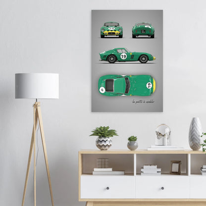 Italian Sports Car Aluminum Print - Classic GT Racing Art