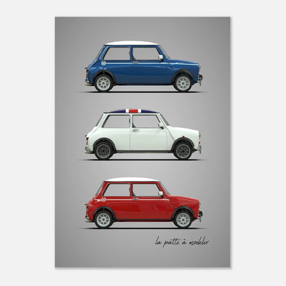 British Classic Icon Aluminum Print - Vintage Compact Car Art