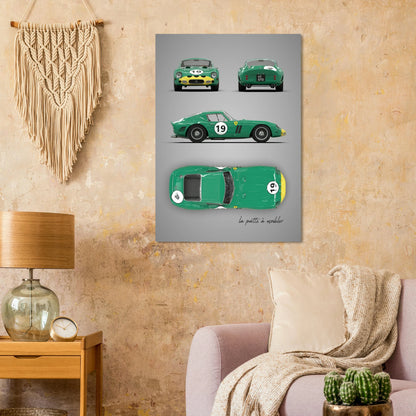 Italian Sports Car Aluminum Print - Classic GT Racing Art