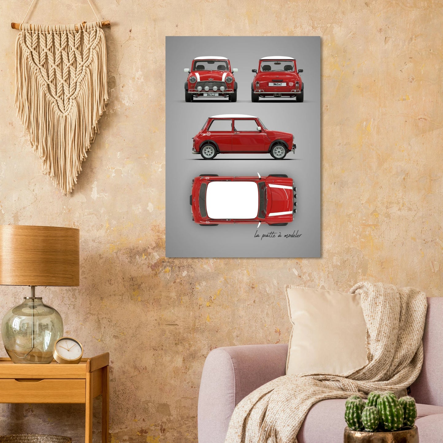 British Compact Car Aluminum Print - Classic Design Icon Art