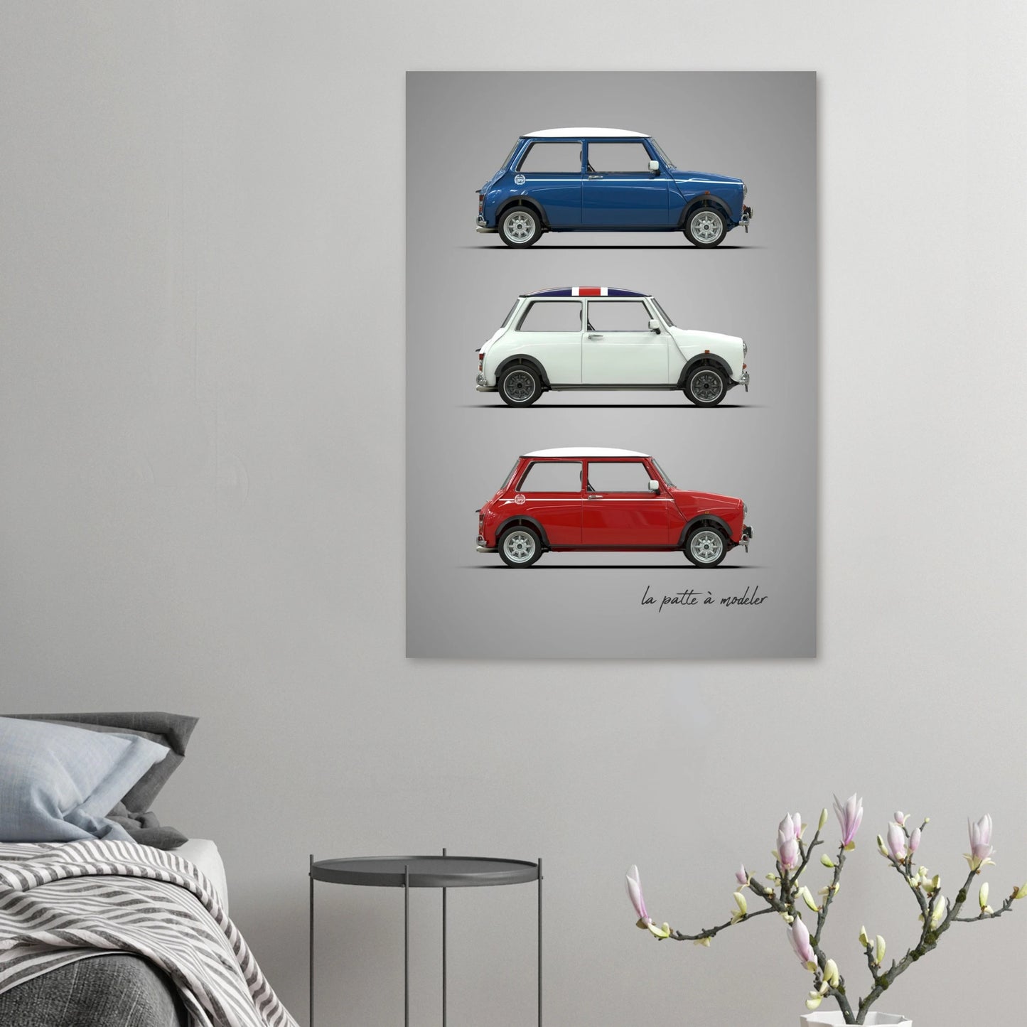 British Classic Icon Aluminum Print - Vintage Compact Car Art