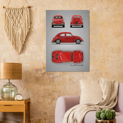German Classic Car Aluminum Print - Custom Icon Art