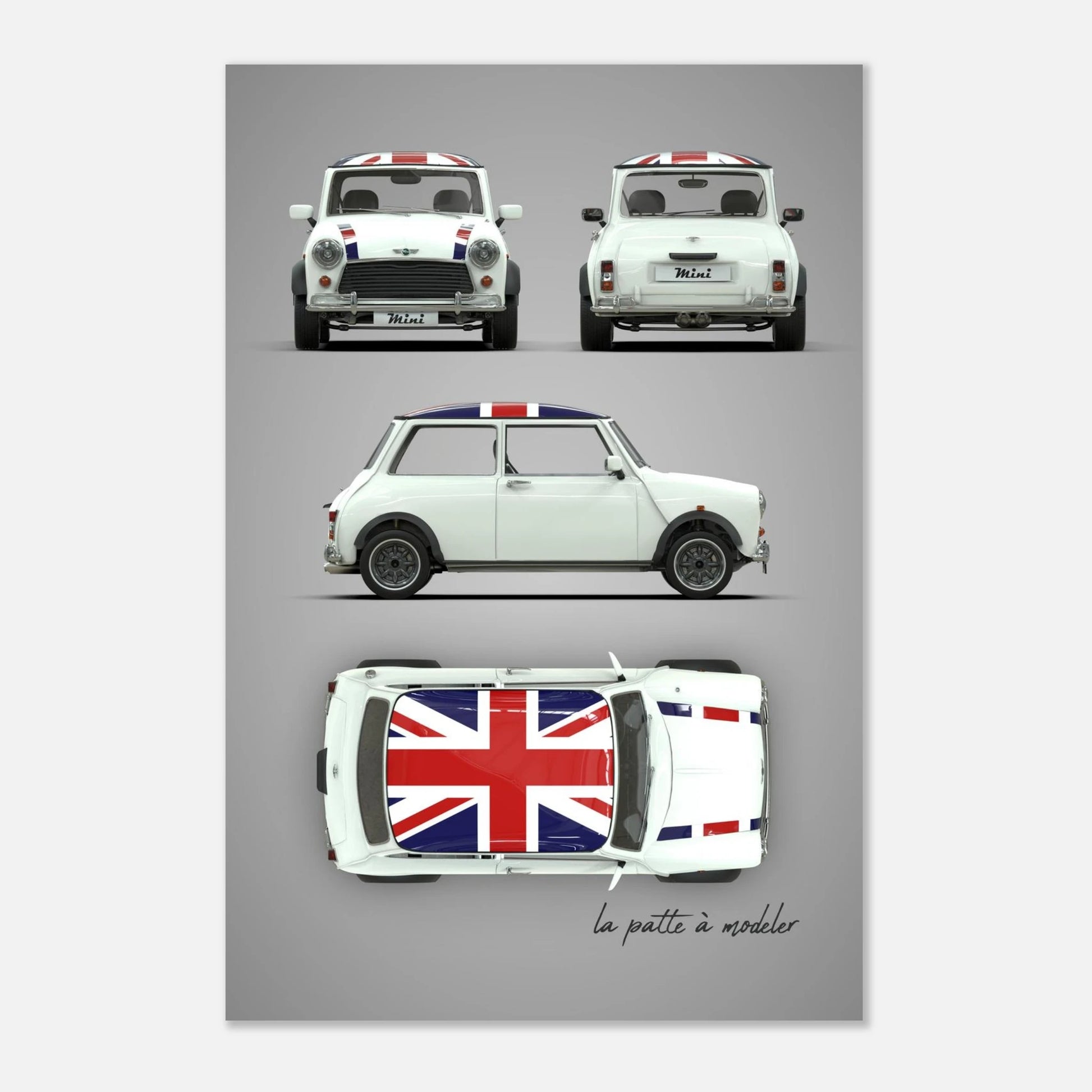 British Classic Icon Aluminum Print - Vintage Car Art