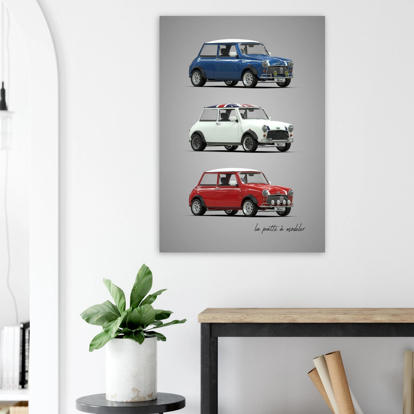 British Classic Car Aluminum Print - Compact Icon Art