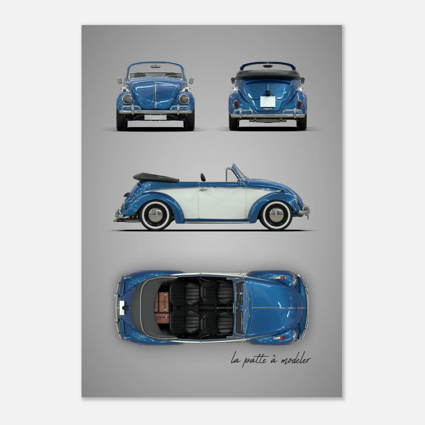 German Classic Car Aluminum Print - Custom Automotive Art