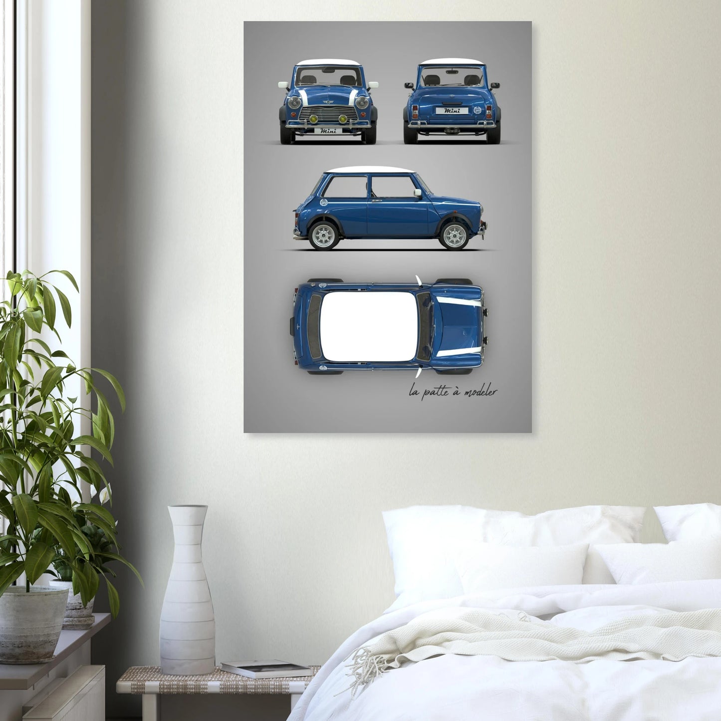British Classic Icon Aluminum Print - Vintage Compact Car Art