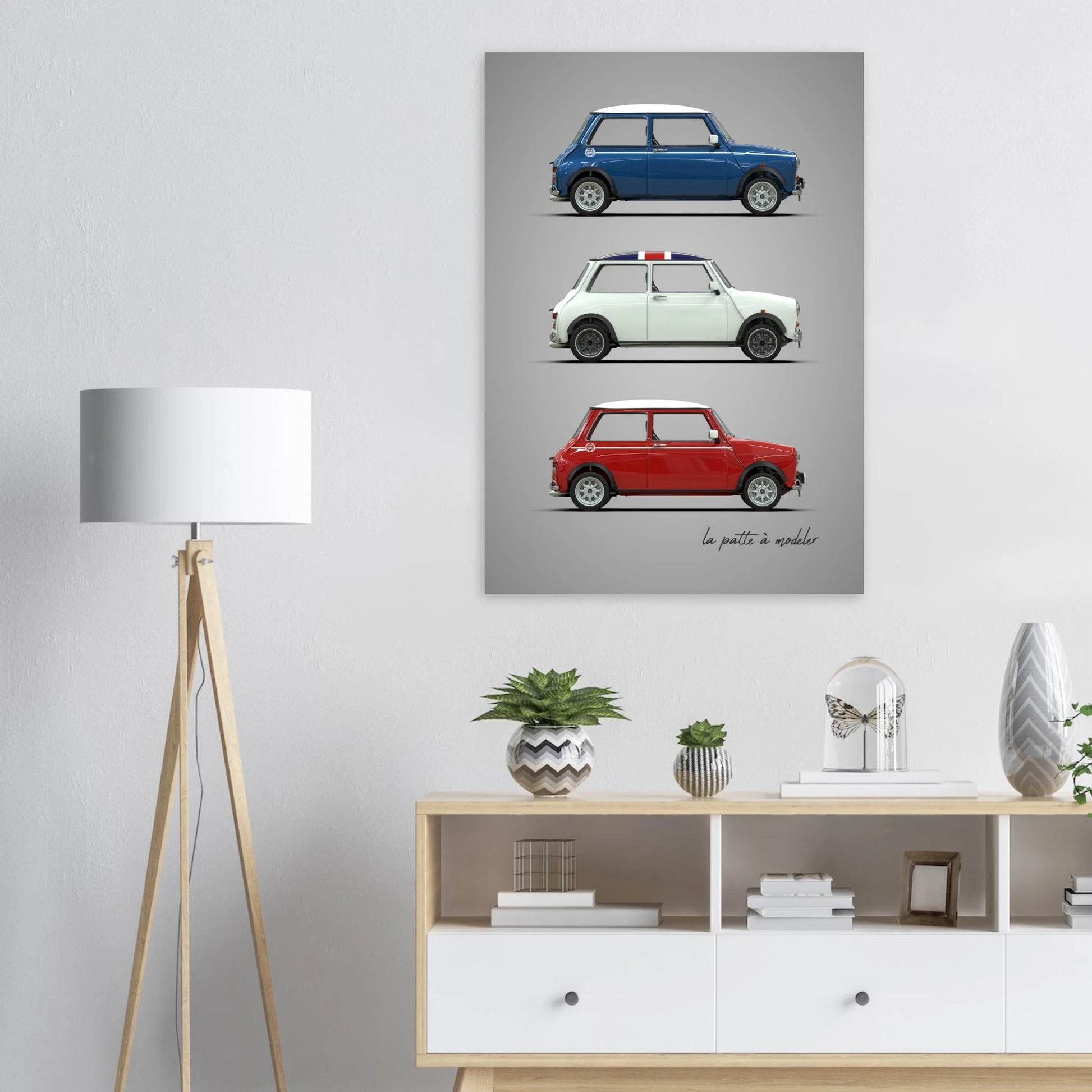 British Classic Icon Aluminum Print - Vintage Compact Car Art