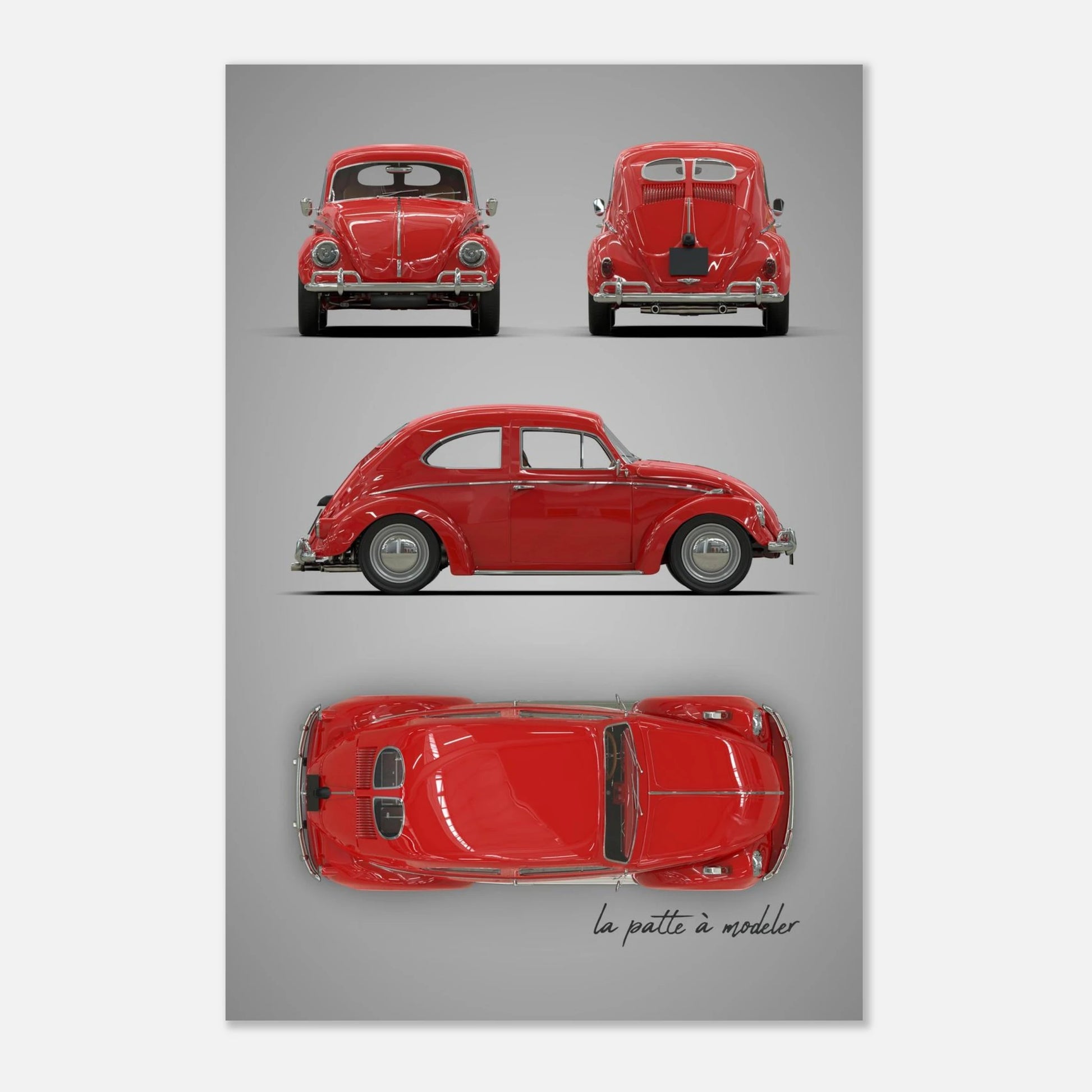 German Classic Car Aluminum Print - Custom Icon Art