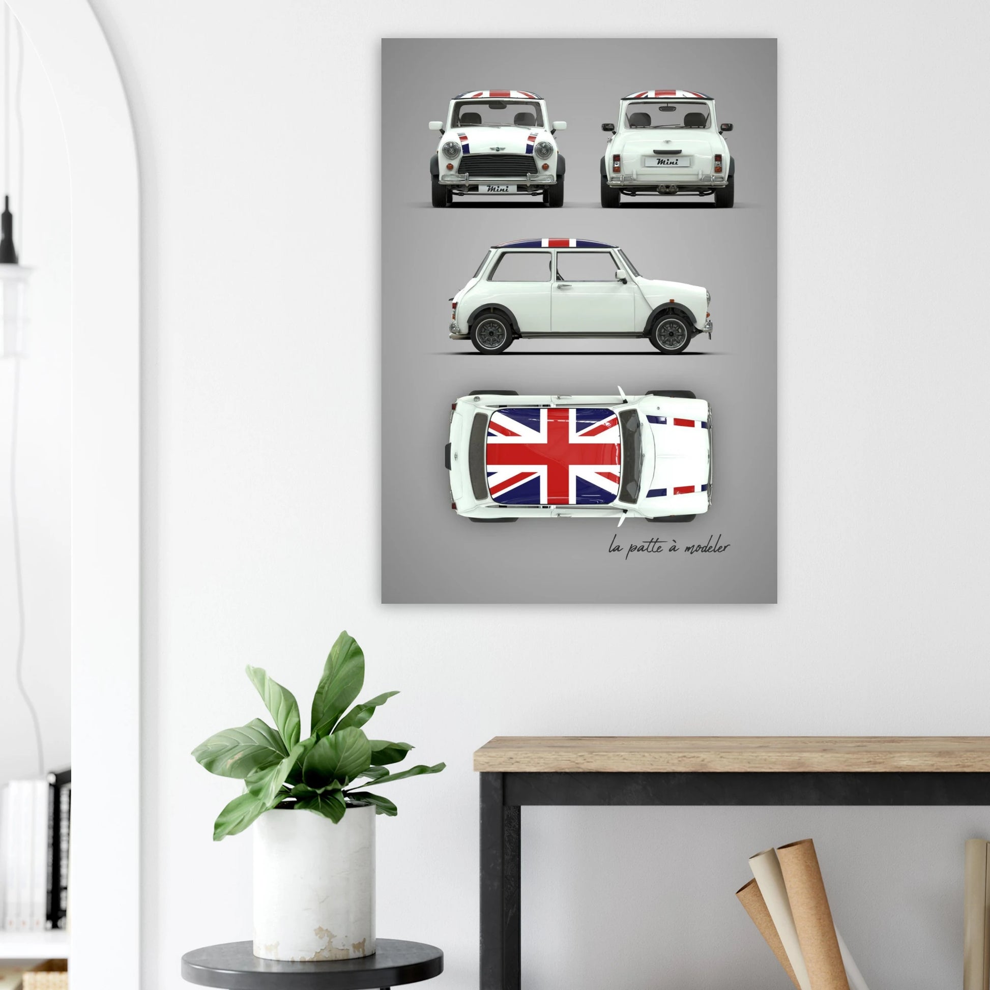 British Classic Icon Aluminum Print - Vintage Car Art