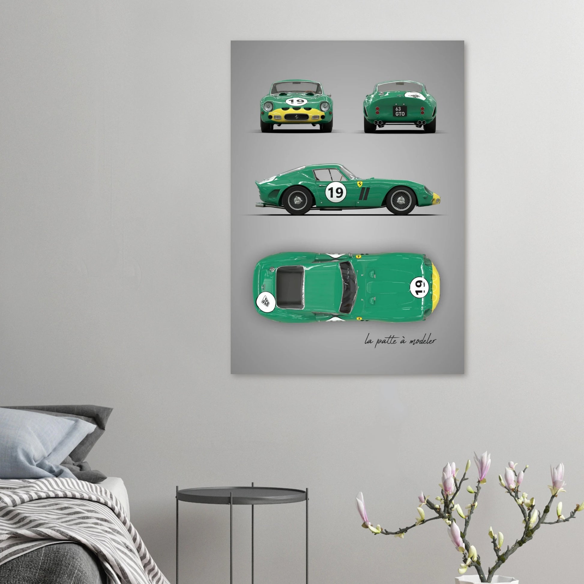 Italian Sports Car Aluminum Print - Classic GT Racing Art