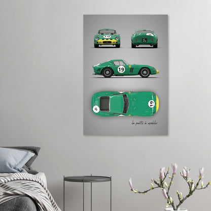 Italian Sports Car Aluminum Print - Classic GT Racing Art