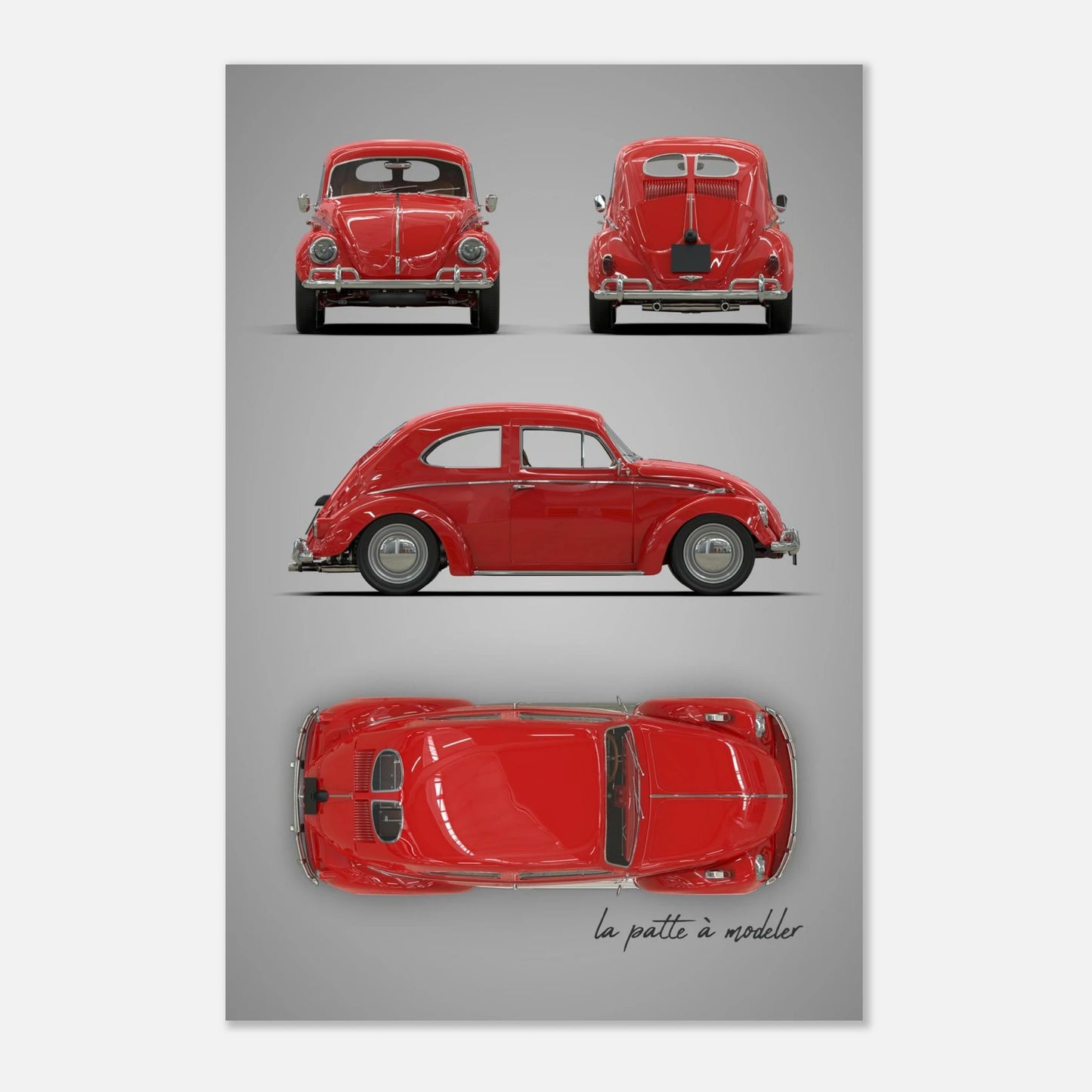 German Classic Car Aluminum Print - Custom Icon Art