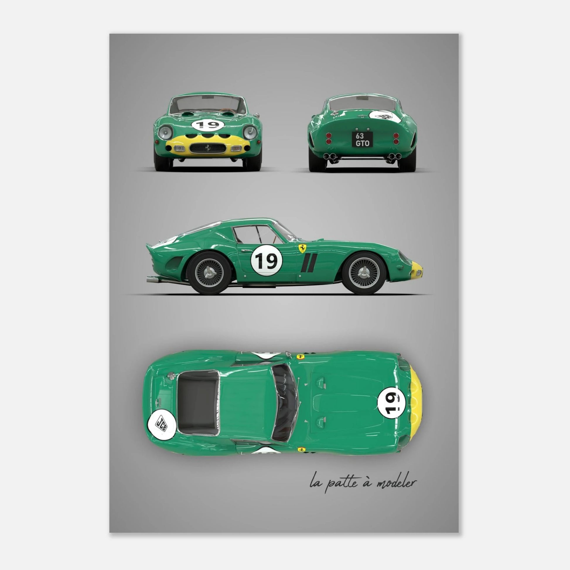 Italian Sports Car Aluminum Print - Classic GT Racing Art